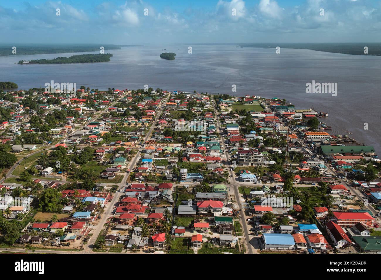 Luftaufnahme von bartica Stadt auf dem Essequibo River, Guyana Südamerika Stockfoto Luftaufnahme von bartica Stadt auf dem Essequibo River, Guyana Südamerika Stockfoto
