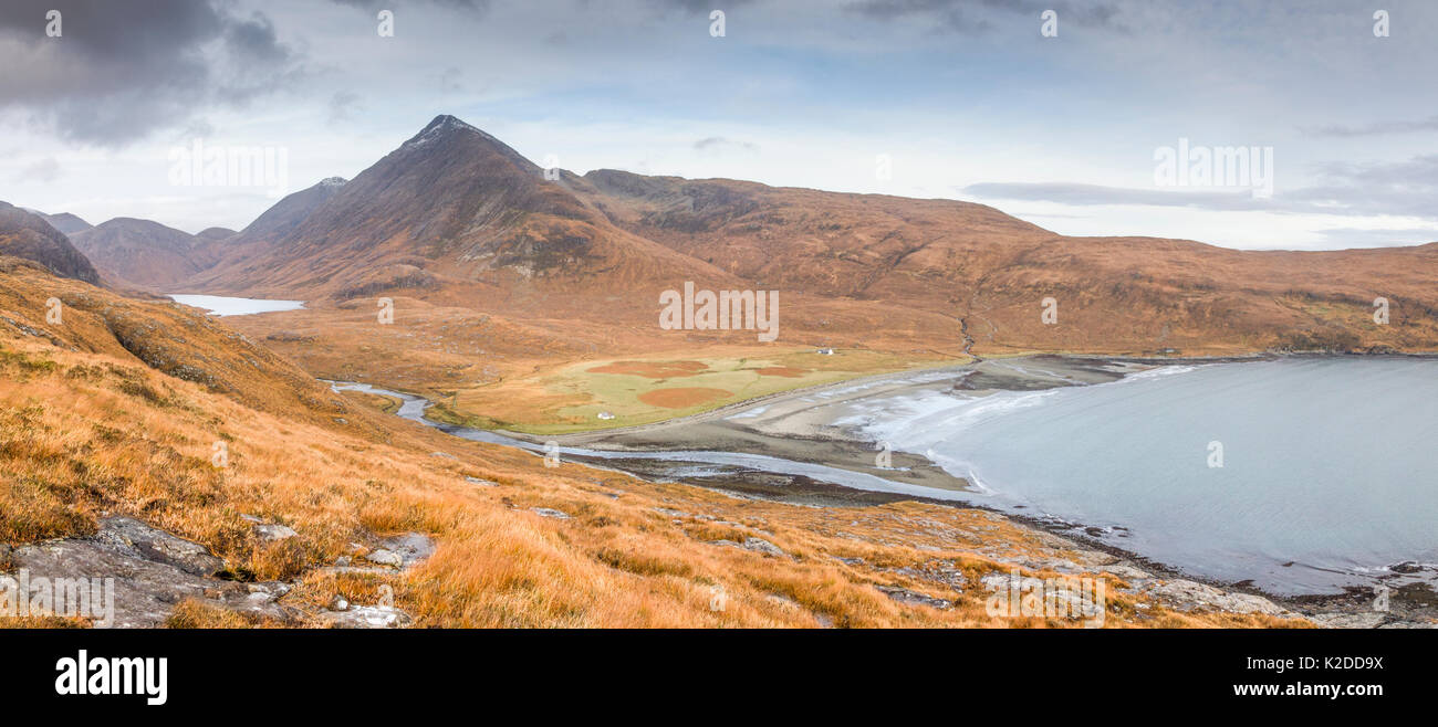 Camasunary Bay, Isle of Skye, Großbritannien, November 2015. Stockfoto