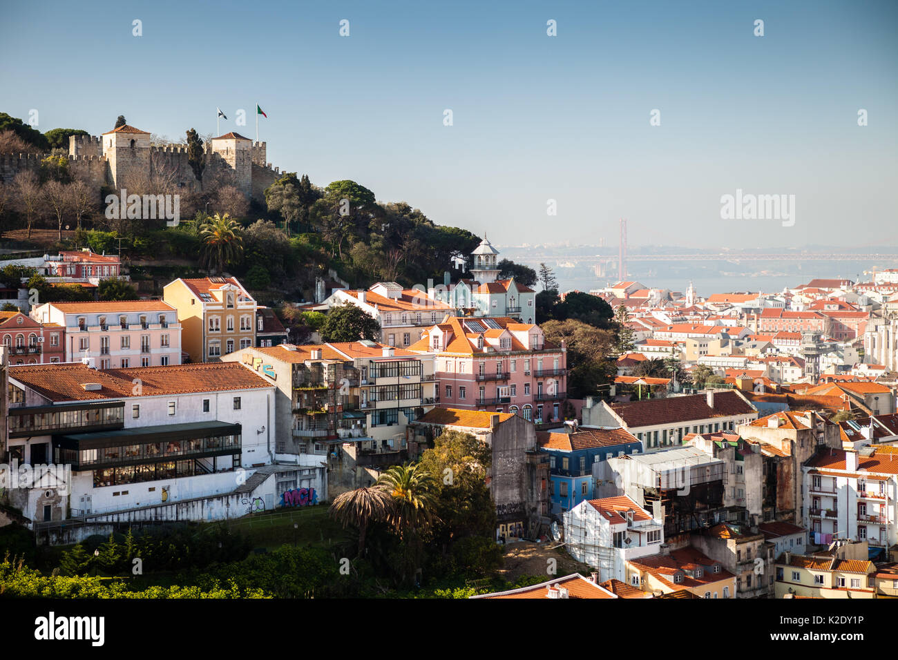 Panoramablick von Lisboa Stockfoto