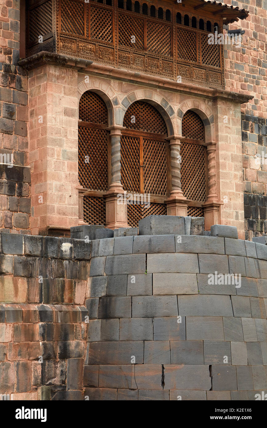 Kirche und Kloster von Santo Domingo, gebaut auf den Fundamenten der Coricancha Inka Tempel, Cusco, Peru, Südamerika Stockfoto