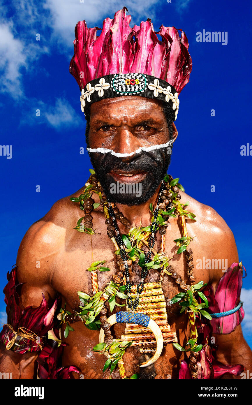 Das Hochland Stämme präsentieren sich auf dem jährlichen Sing Sing von Goroka, Papua-Neuguinea Stockfoto