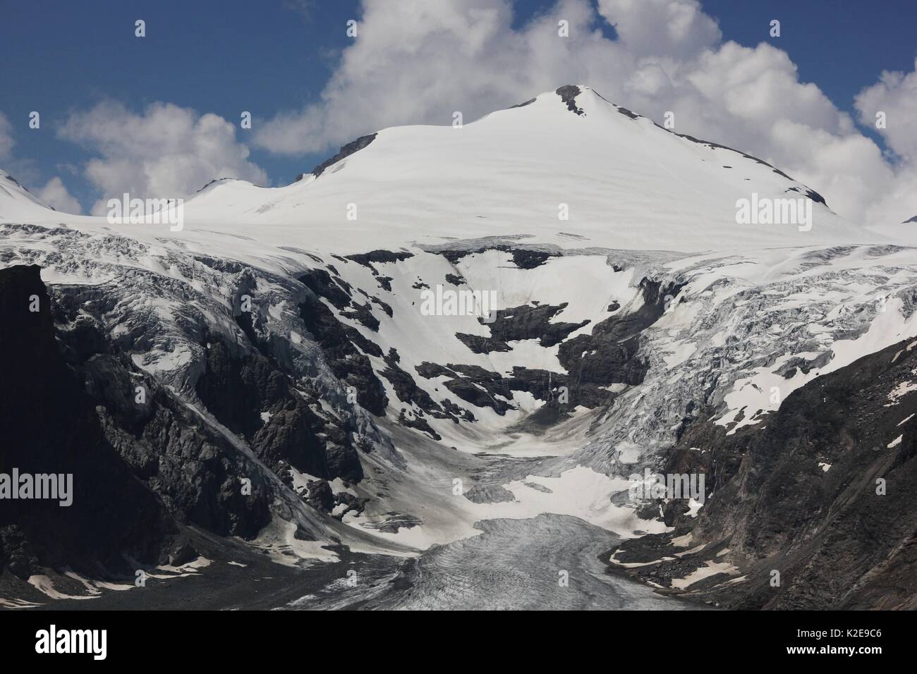 Der Gipfel der Johannisberg und der Pasterze Gletscher im Nationalpark Hohe Tauern, Österreich Stockfoto