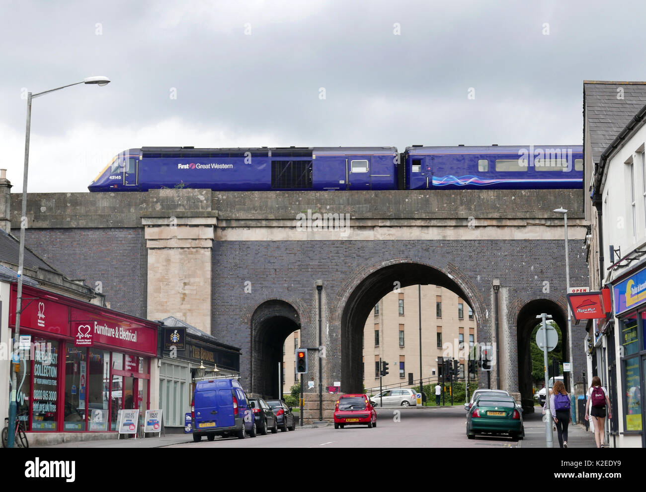 Der Viadukt von Isambard Kingdom Brunel in Chippenham Wiltshire konzipiert Stockfoto