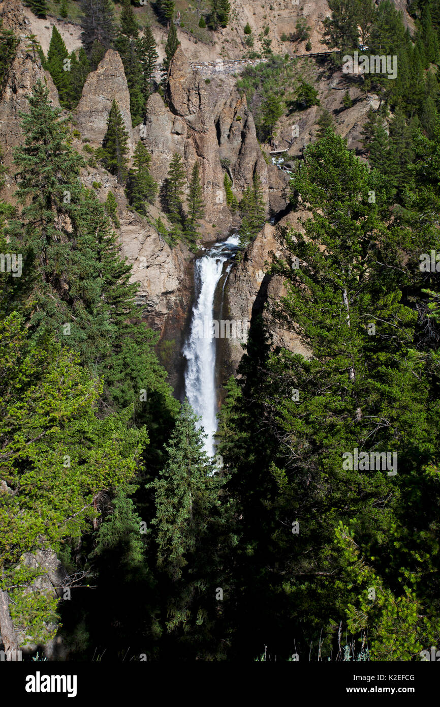 Tower Fall Tower Creek Yellowstone National Park, Wyoming, USA, Juni 2015 Stockfoto