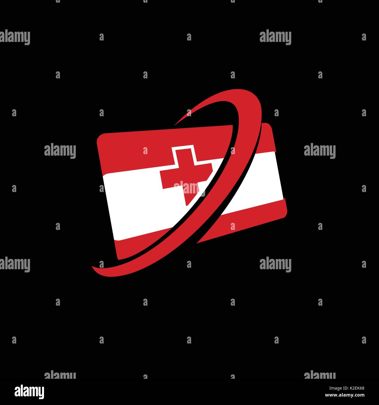 Kontakt Karte mit medizinischen Kreuz, Icon Design, auf weißem Hintergrund. Stock Vektor