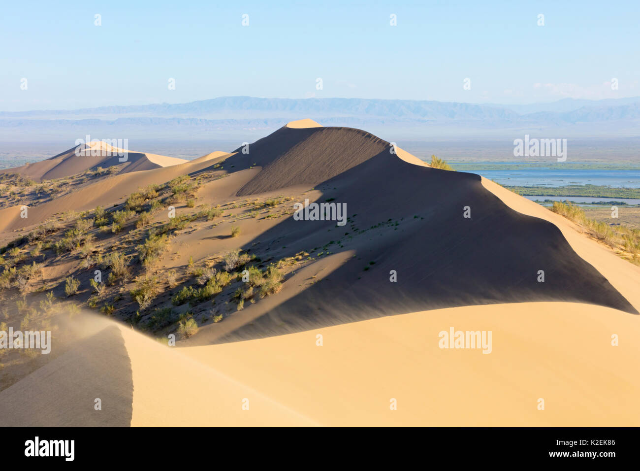 Singende Sanddünen, Altyn Emel Nationalpark, Kasachstan. Stockfoto