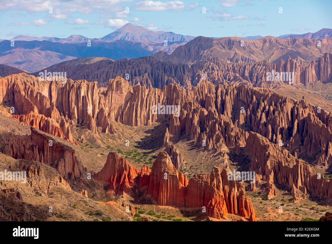 Robuste Bolivien Landschaft mit Rock Pinnacles. Dezember 2016. Stockfoto