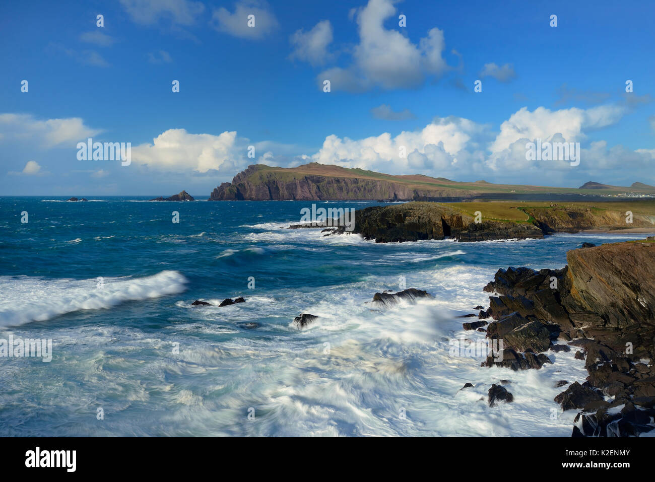 Anzeigen von Sybil Head Halbinsel Dingle aus einem Ghraig, Dingle Halbinsel im County Kerry, Republik Irland. November 2013. Stockfoto