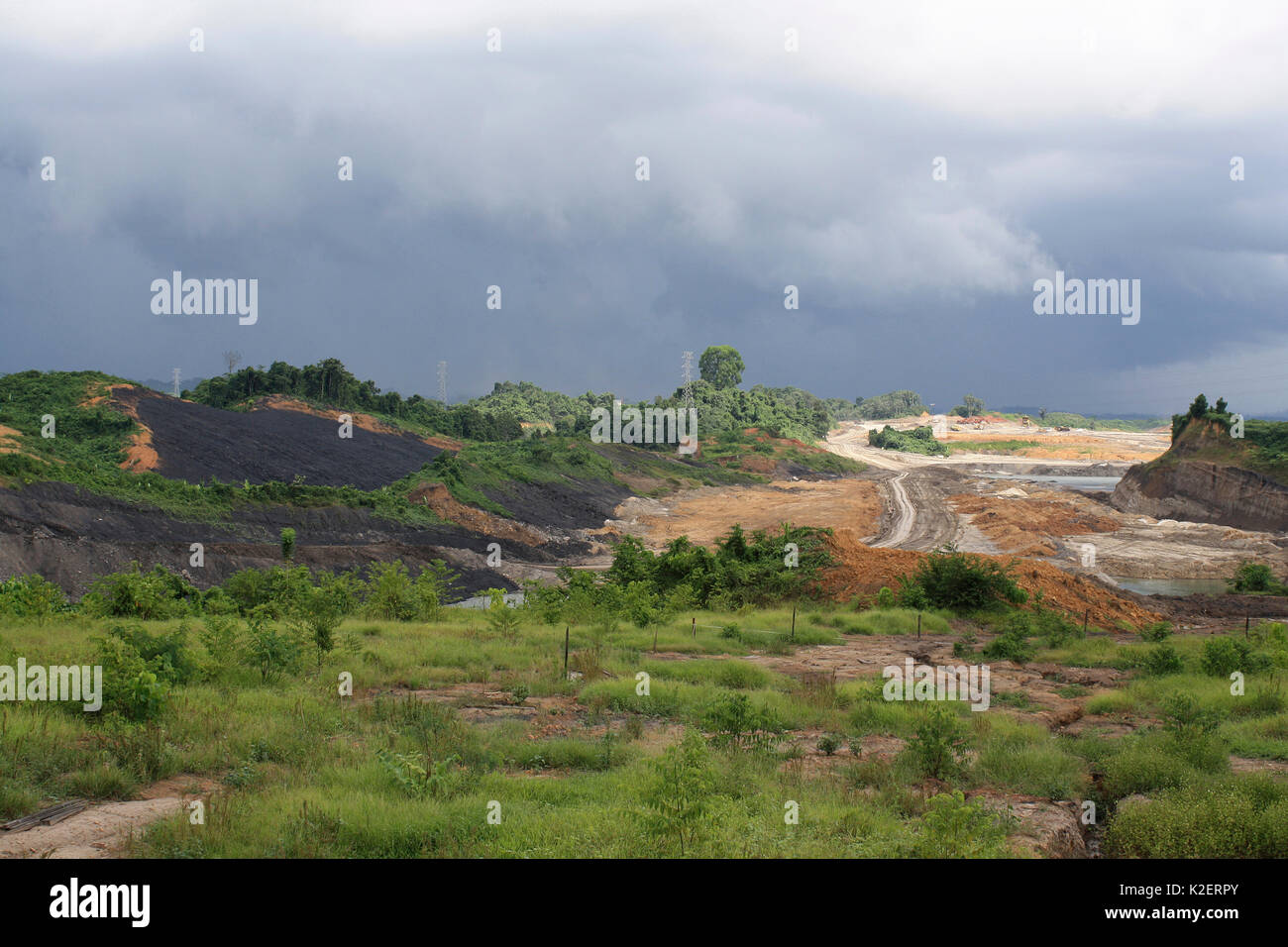 Tagebau Coal Mine, Balipanap, Ost Kalimantan, Borneo. Juni 2010. Stockfoto