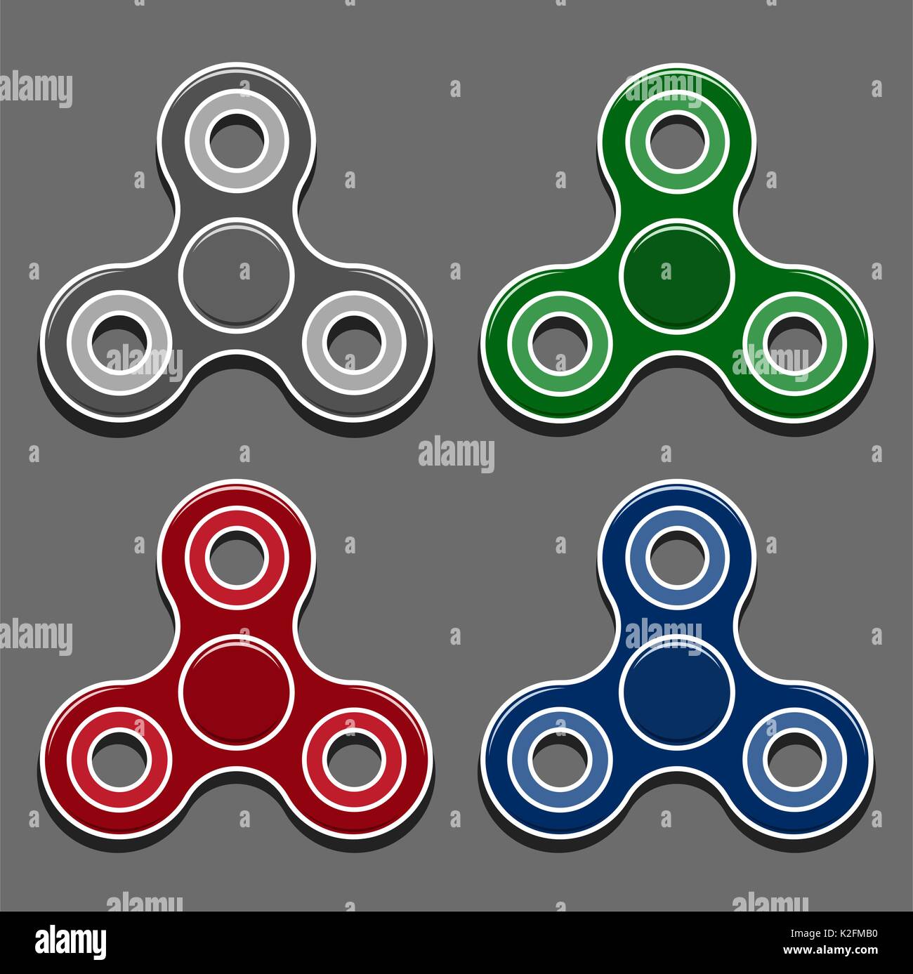 Satz von Fidget spinner Spielzeug. Isolierte Vector Icons Stock Vektor