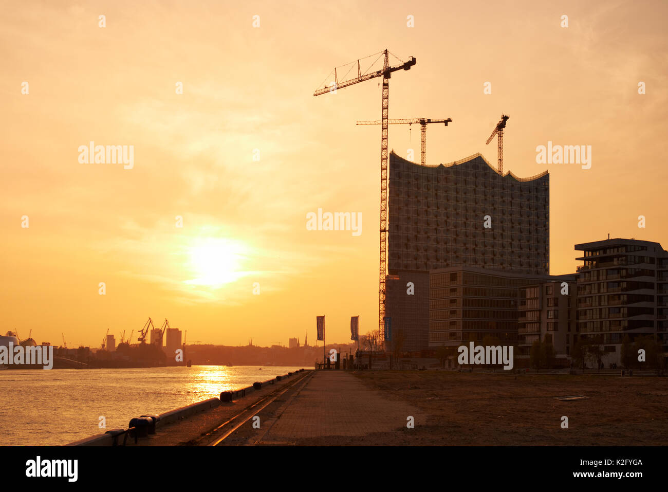 Hamburger Hafen, Hafencity, Elbphilharmonie Stockfoto