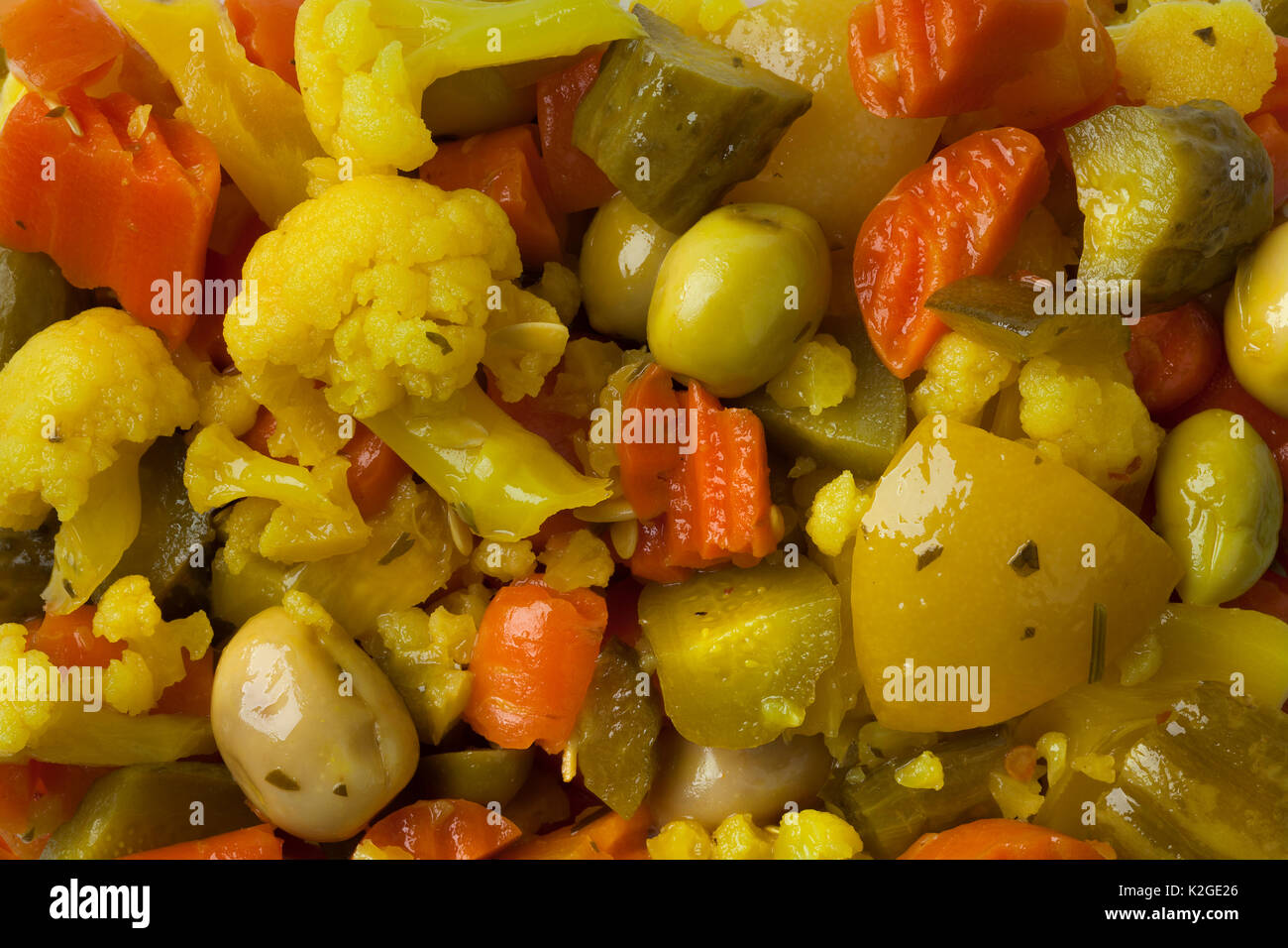 Marokkanisches Gemüse Pickles full frame Stockfoto