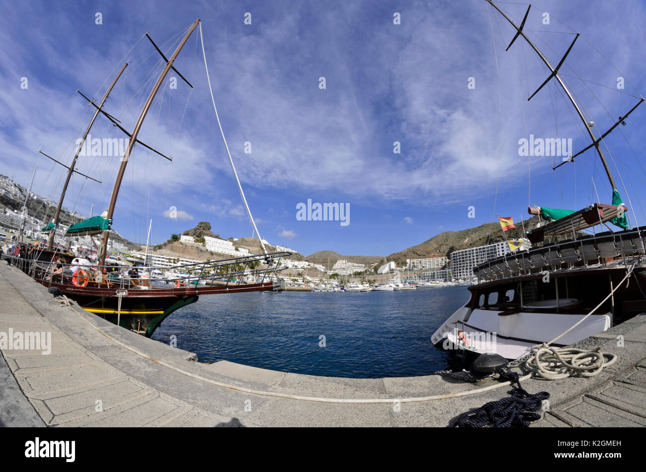 Hafen, Puerto Rico, Gran Canaria, Spanien Stockfoto