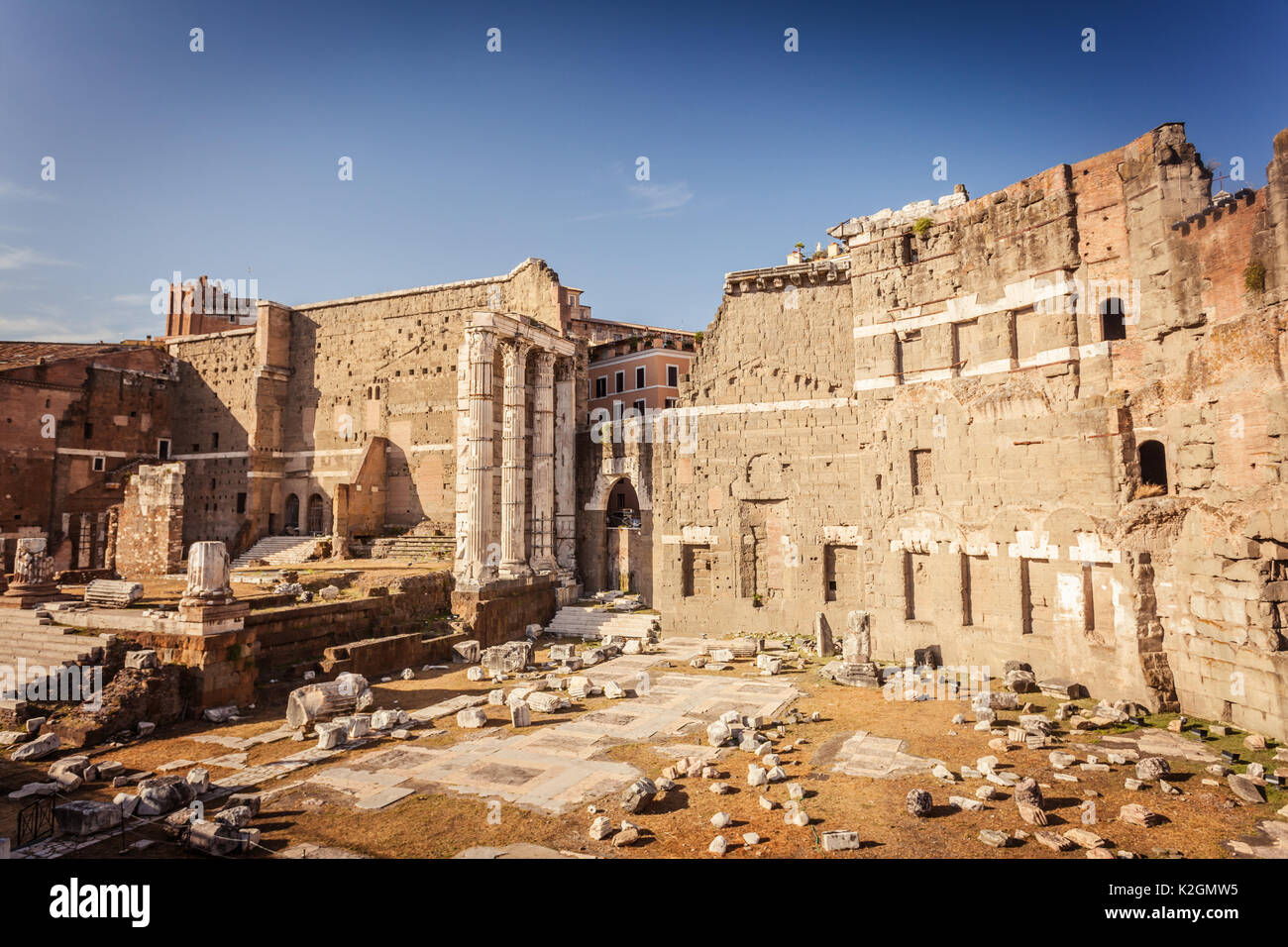 Forum des Augustus (Foro di Augusto), einer der Kaiserlichen Foren von Rom. Stockfoto