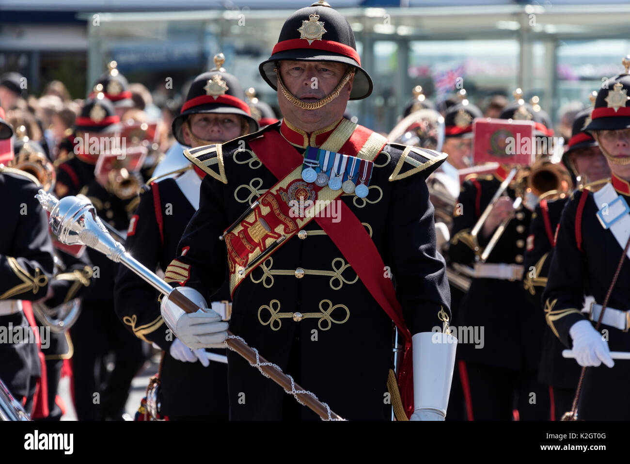 Tag der Befreiung jährlichen Feierlichkeiten in St. Helier auf den Kanalinseln, Großbritannien. Tag der Befreiung wird jährlich am 9. Mai stattfand, markiert das Ende der Ger Stockfoto