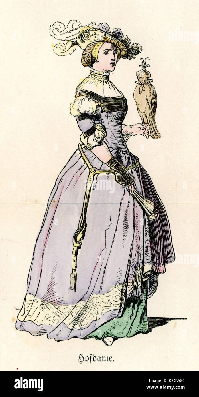 Dame des Hofes Stockfoto