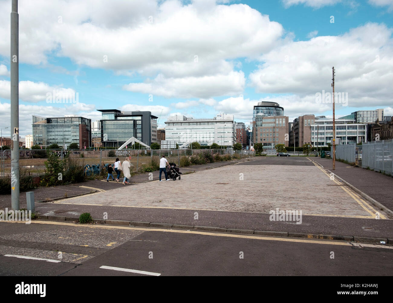 Unbebautes Land neben den Fluss Clyde auf tradeston Straße im Bereich der Kingston Glasgow Stockfoto