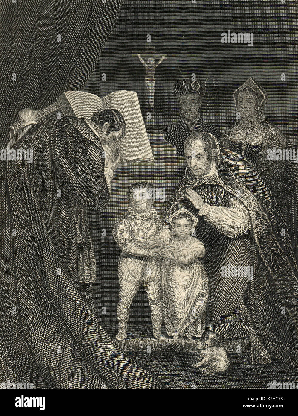 Ehe der 4-jährige Richard Herzog von York in 5-jährige Braut, Anne de Mowbray, 8 Gräfin von Norfolk, 15. Januar 1478 in St Stephen's Kapelle, Westminster Stockfoto