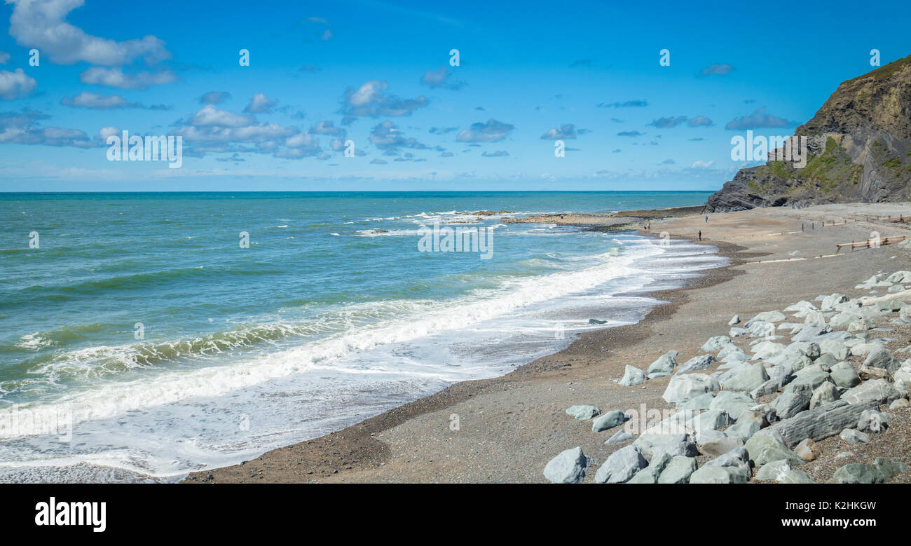 Malerische walisischen Küste am sonnigen Tag, Aberystwyth, Großbritannien Stockfoto