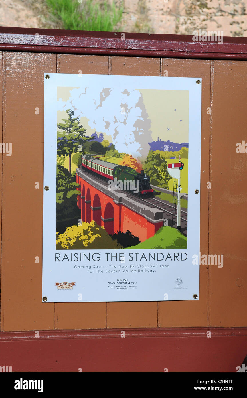 21. Jahrhundert Poster an Severn Valley Railway Shropshire Stockfoto