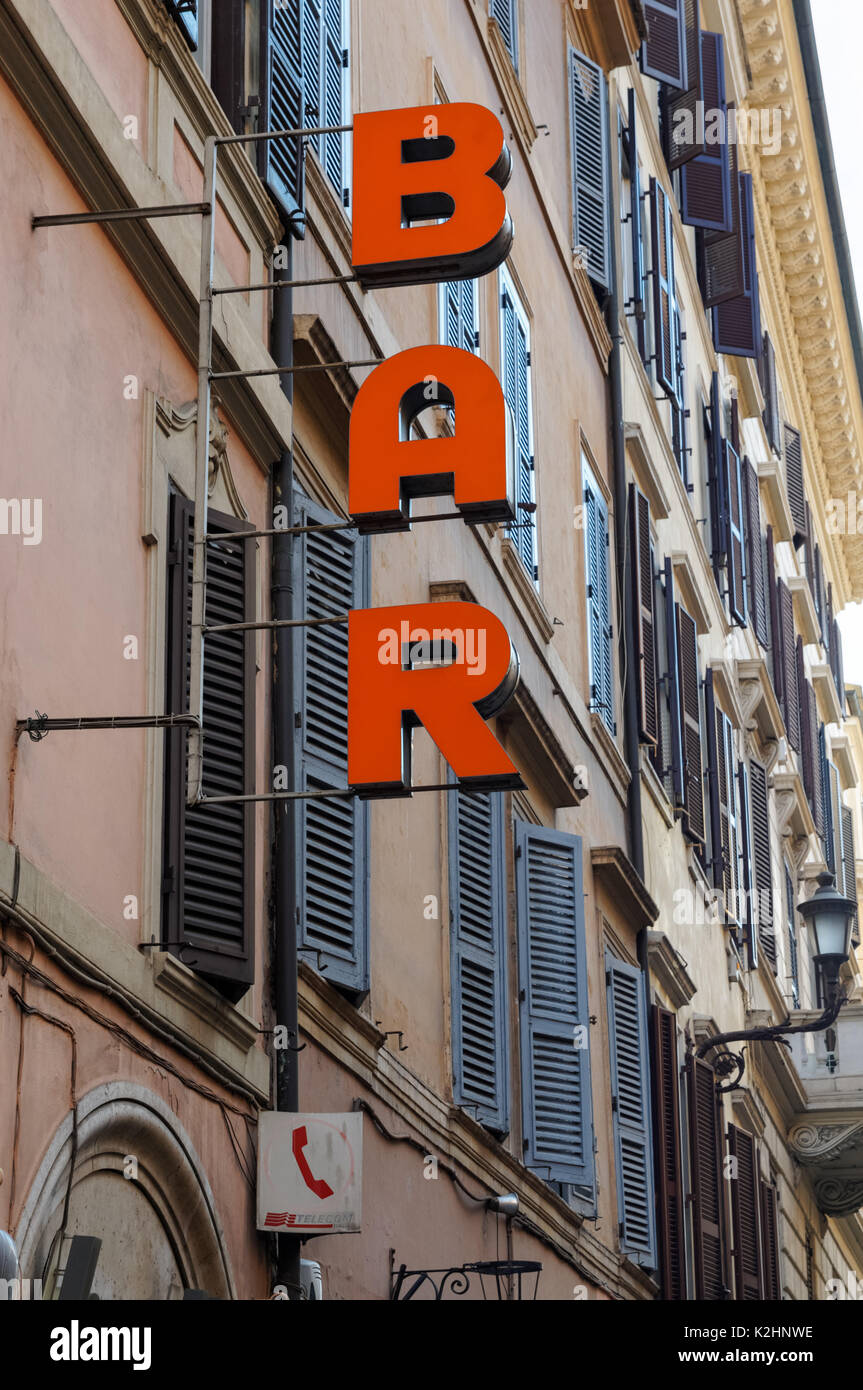 Bar Logo in Rom, Italien Stockfoto