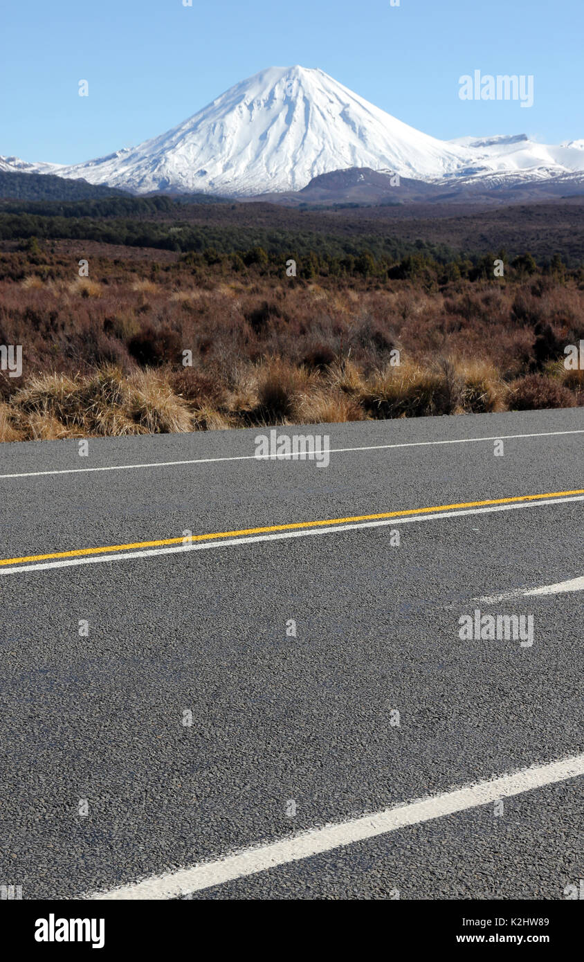 Wüste Straße Tongariro Neuseeland Stockfoto