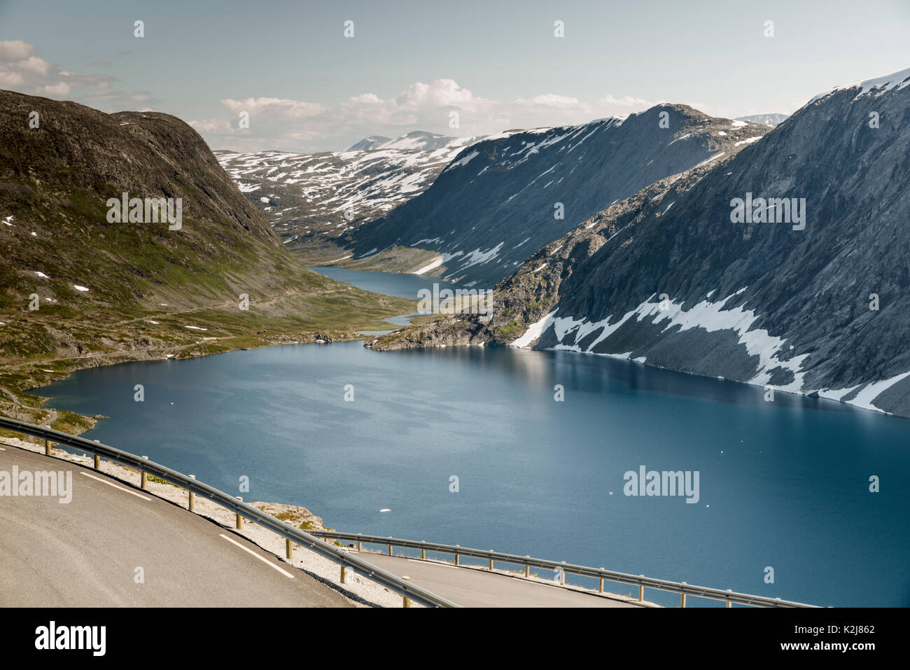 Haarnadel Kurve dalsnibba Strasse 63 panoramaroad Norwegen dalsnibba oder Strasse 63 touristischen Straße auf das hohe Ansehen der geirangerfjord in Norwegen Stockfoto