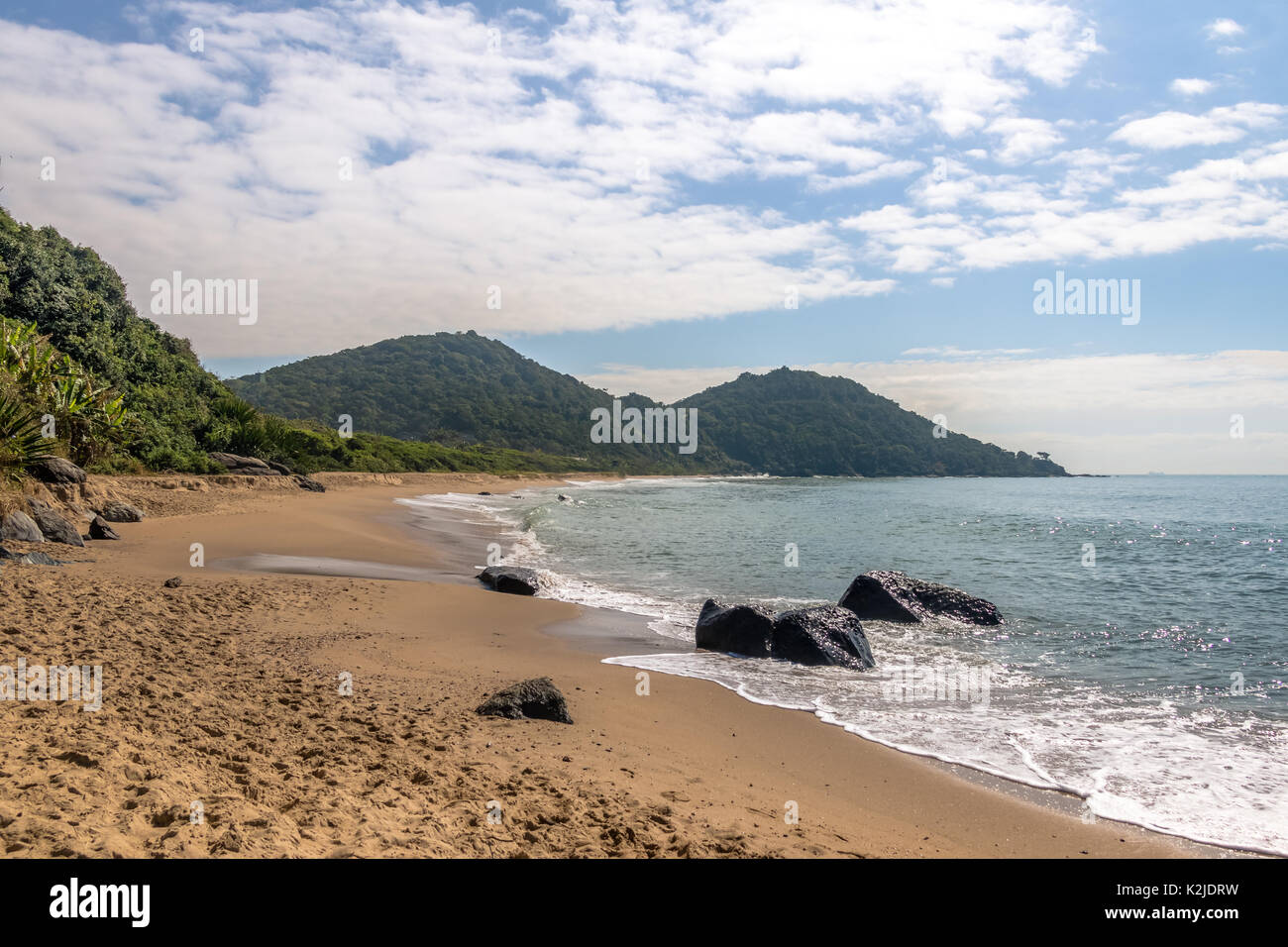 Praia do Strand Praia do Buraco - Balneário Camboriú, Santa Catarina, Brasilien Stockfoto