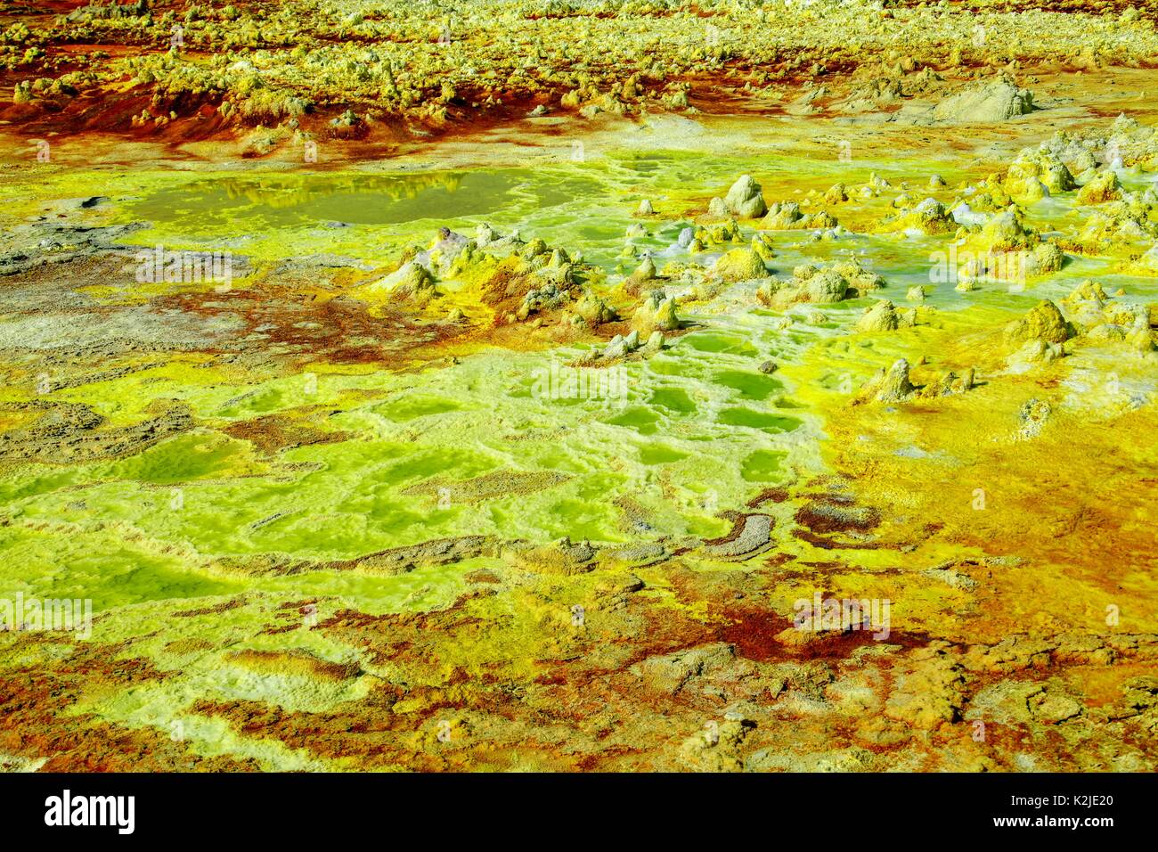 Dallol Vulkans Danakil depression Äthiopien Stockfoto