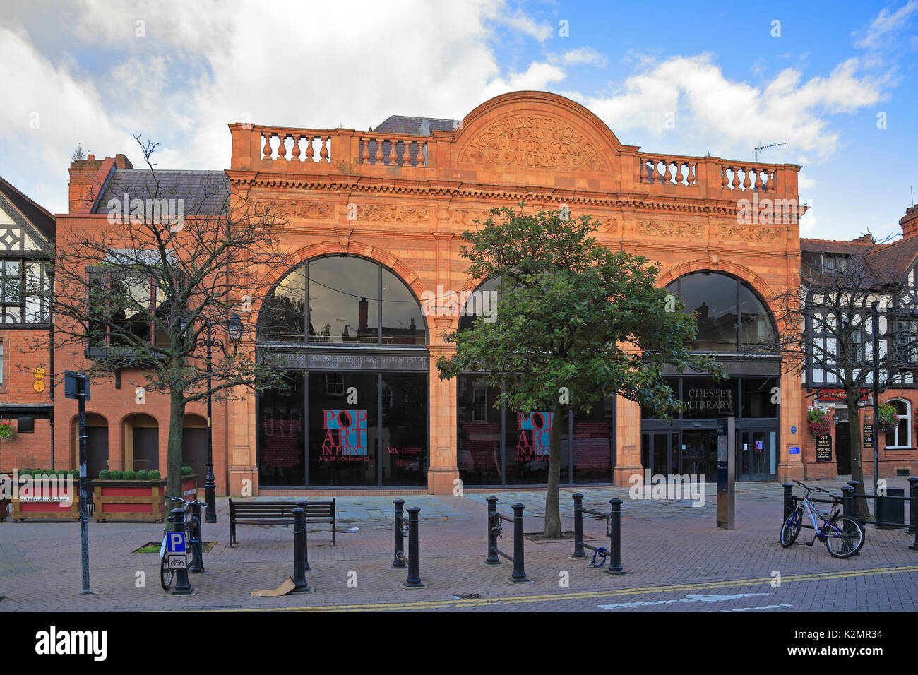 Die alten Chester Bibliothek Gebäude, Northgate Street, Chester, Cheshire, England, UK. Stockfoto