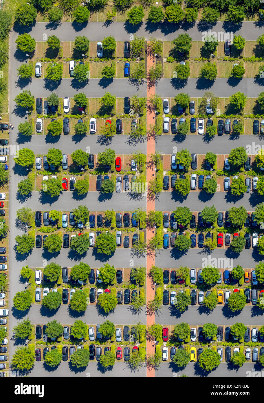 Parkplatz Hamm, Olg Hamm, Hamm, Ruhrgebiet, Nordrhein-Westfalen, Deutschland Stockfoto