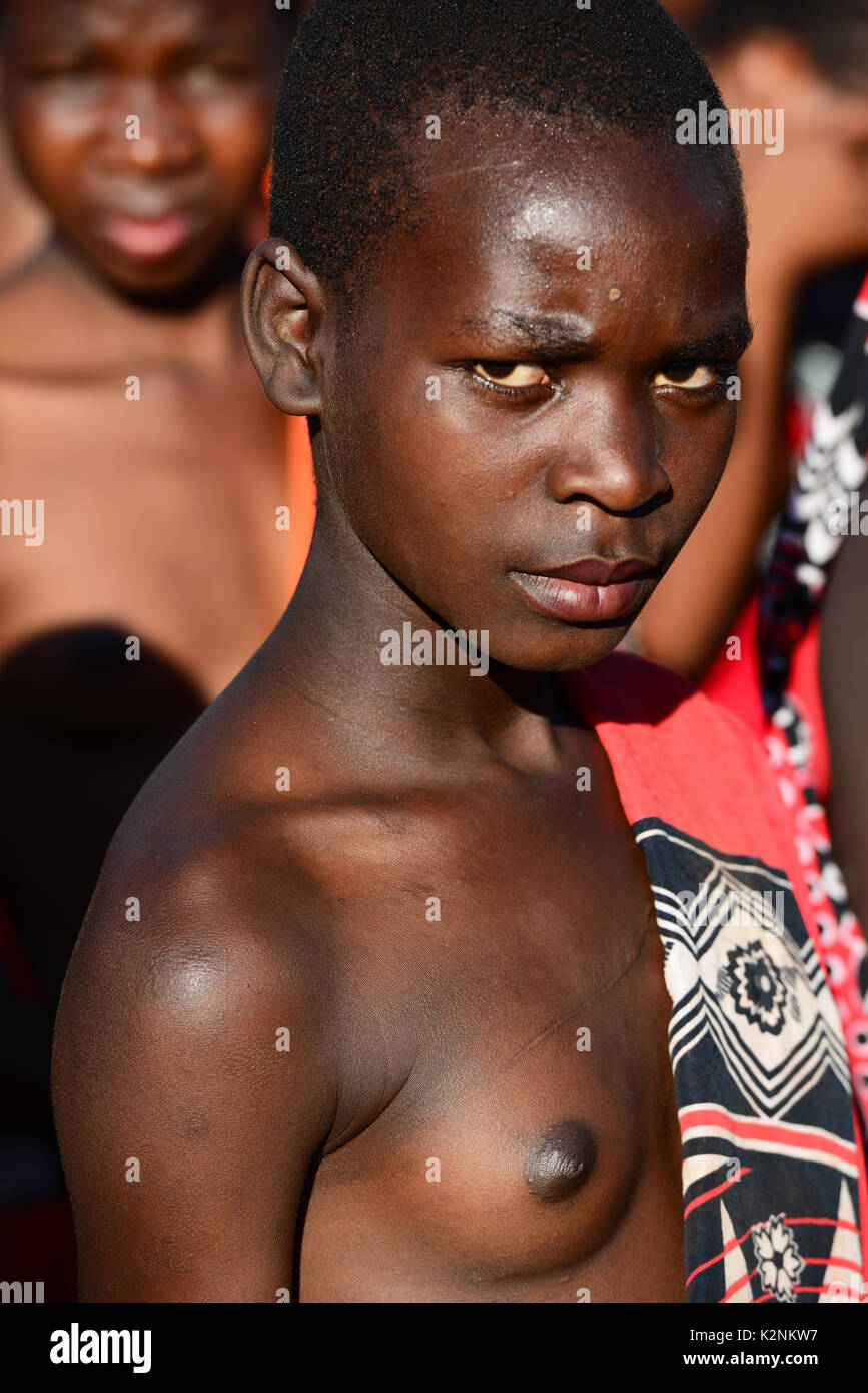 Swasiland Umhlanga Reed Dance Stockfoto