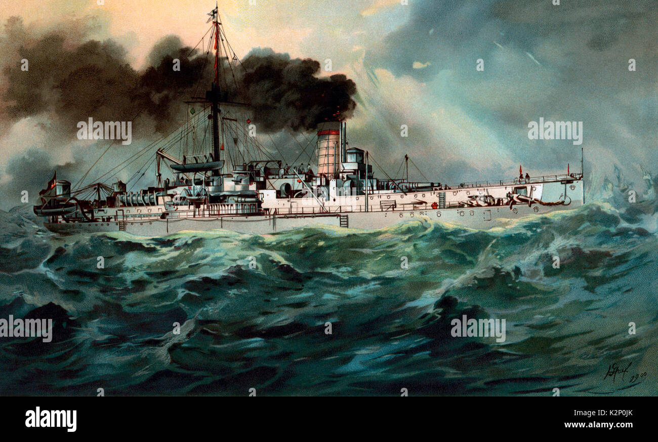 S.M. Linienschiff Baden, deutsche Schlachtschiff, ca. 1900 Stockfoto