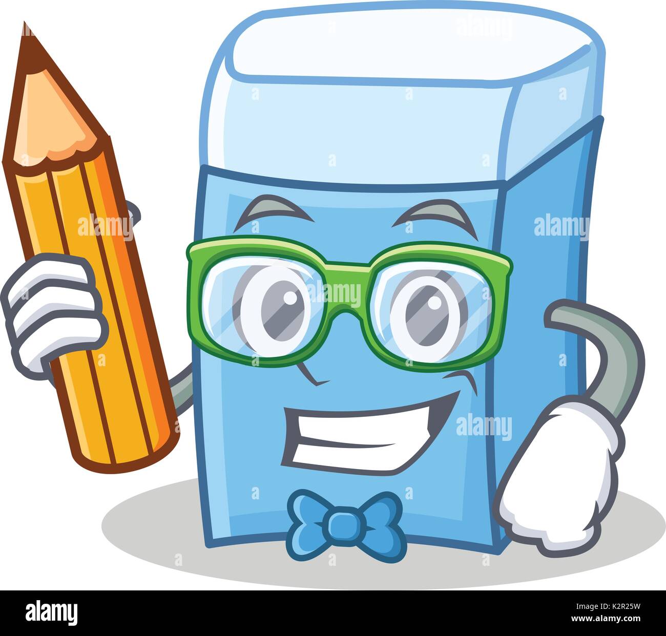 Schuler Mit Radiergummi Charakter Maskottchen Stil Stock Vektorgrafik Alamy