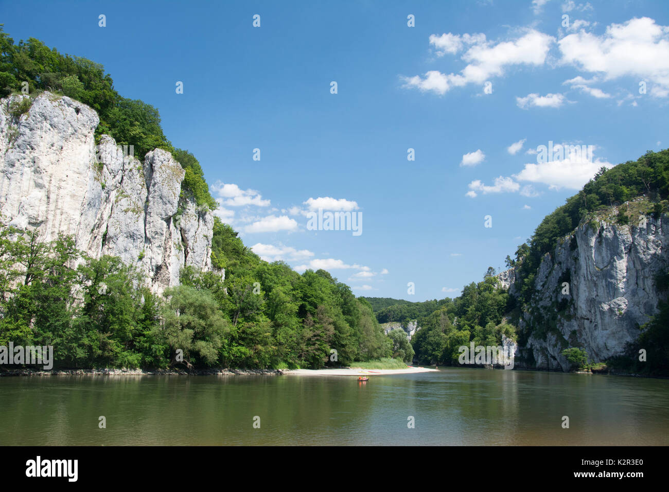Kreuzfahrt die Donau Donaudurchbruch, Bayern, Deutschland Stockfoto
