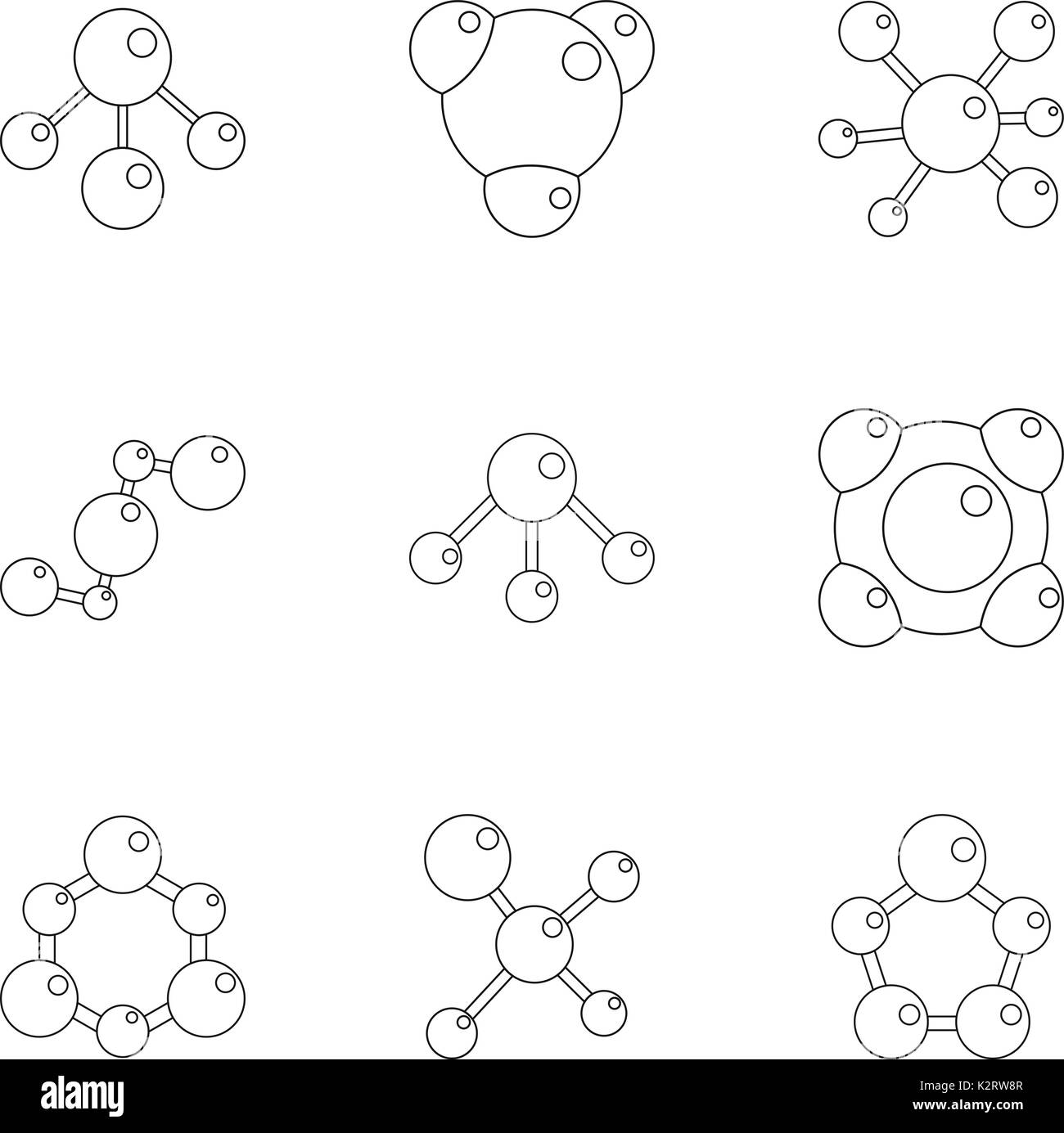 Chemische Verbindung Symbole, Cartoon Stil Stock Vektor