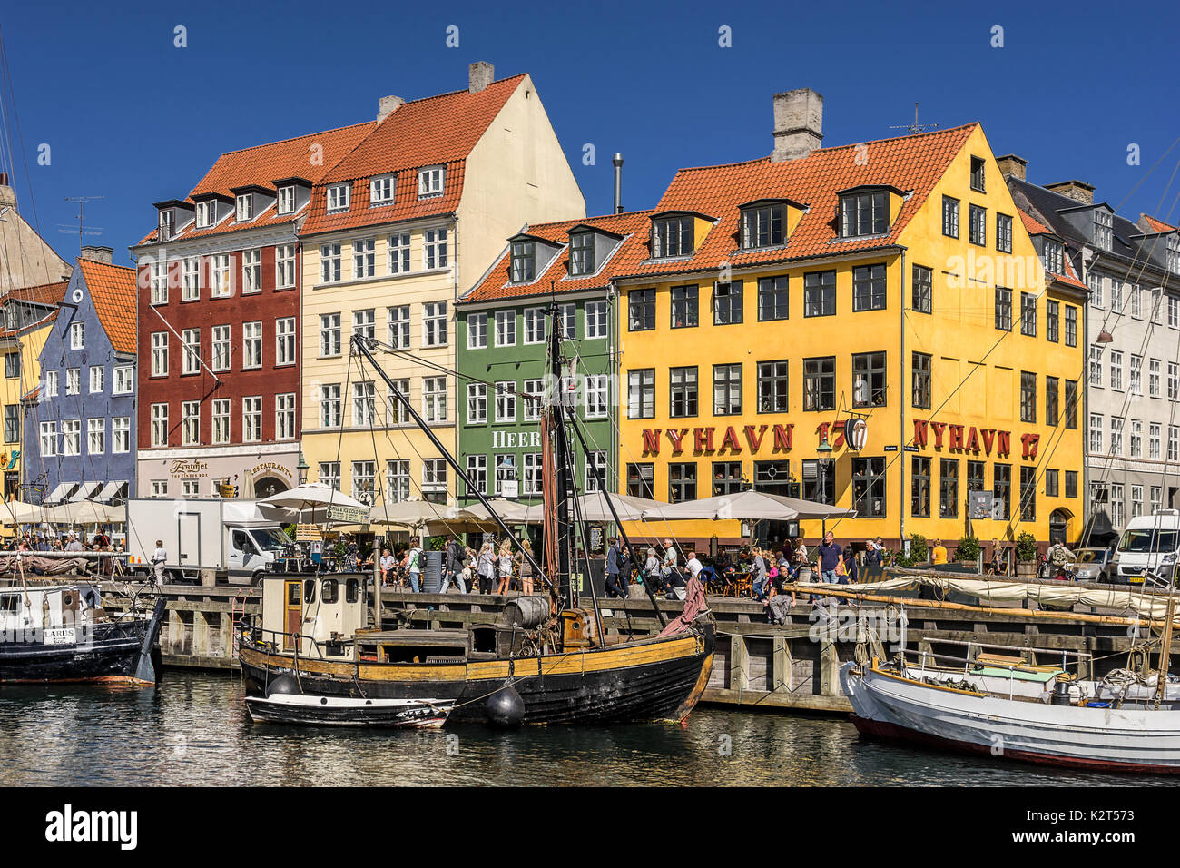 Innere Hafen Nyhavn in Kopenhagen Stockfoto