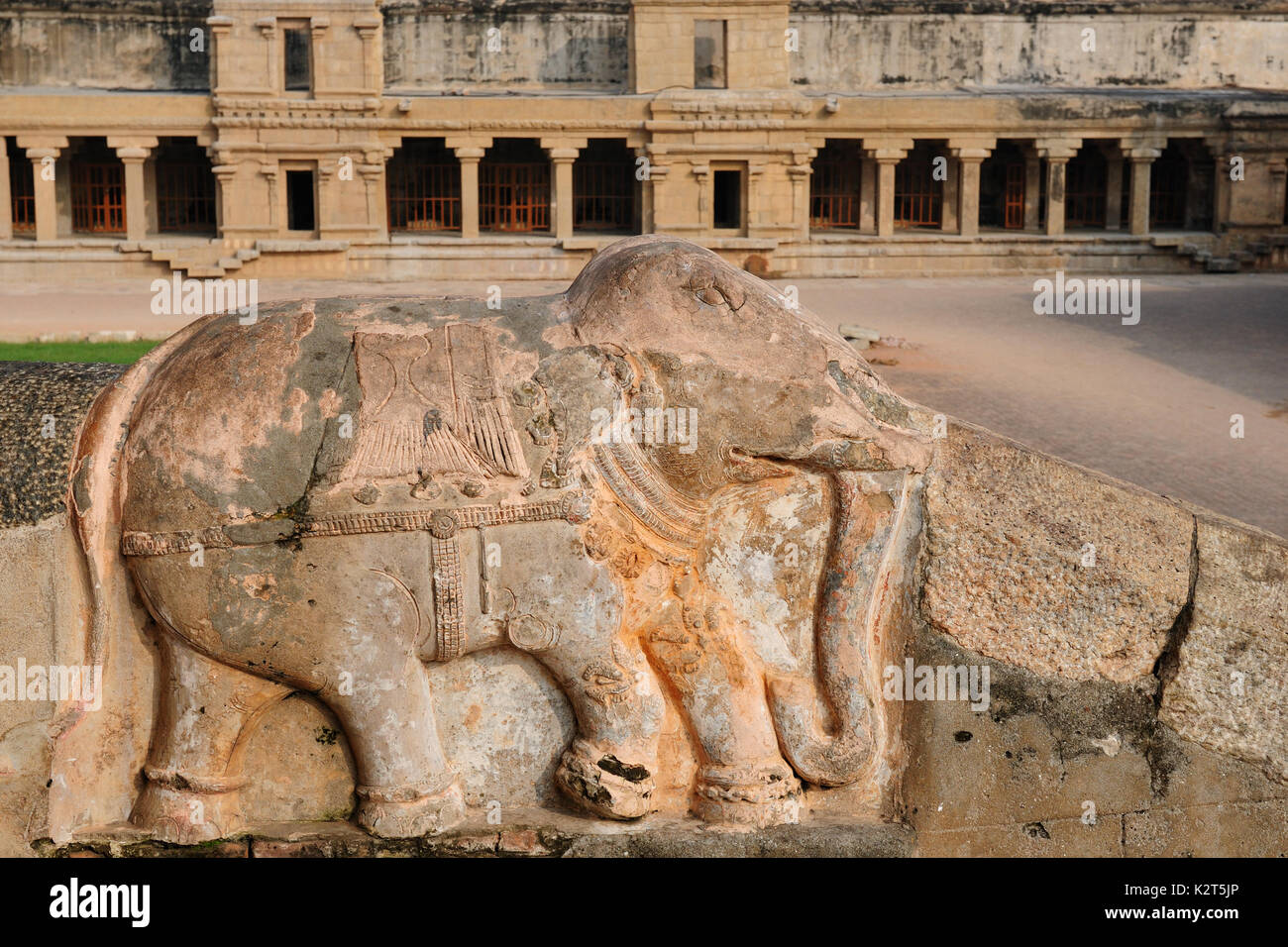 Indien, Brihadeeswarar Hindu Tempel in Thanjavur, Detail Stockfoto