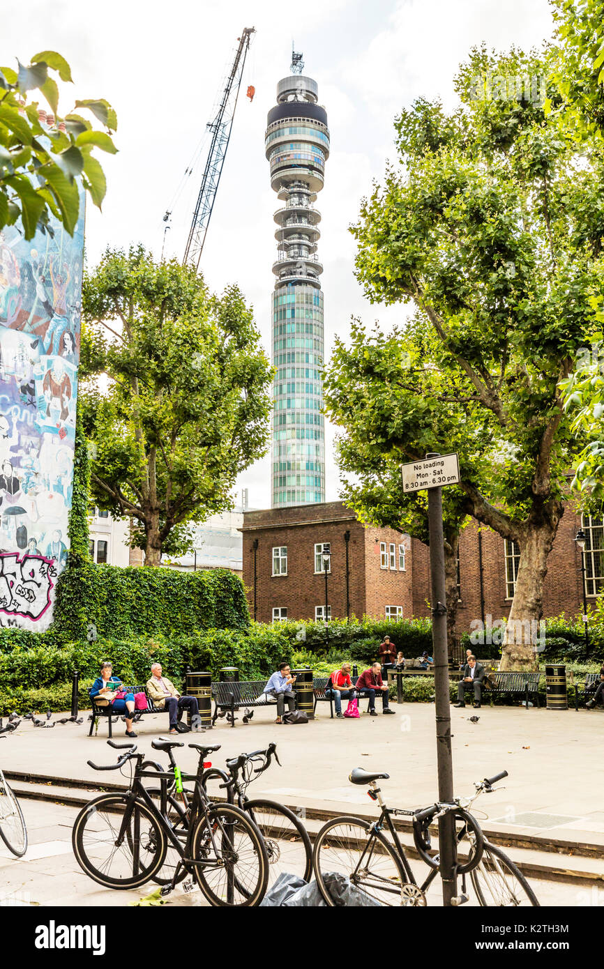BT Tower London, BT Tower ursprünglich als Post Tower Westminster Central London England Großbritannien UK Europa bekannt, British Telecom Tower, London UK Stockfoto
