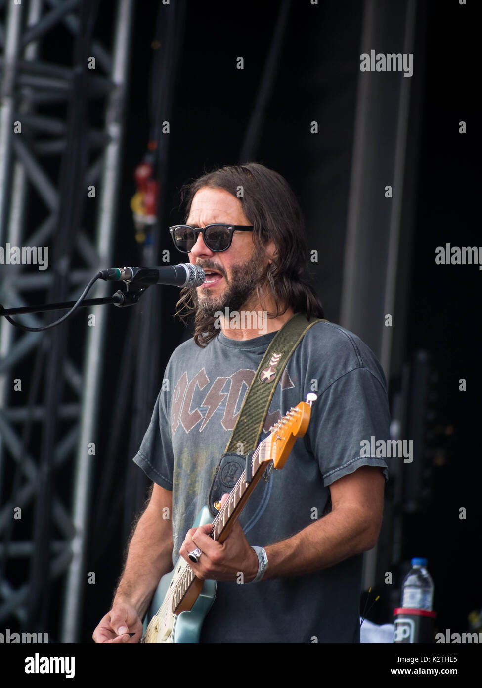 Grant Nicholas der Band Feeder live an der siegreichen Festival, Portsmouth, England Stockfoto