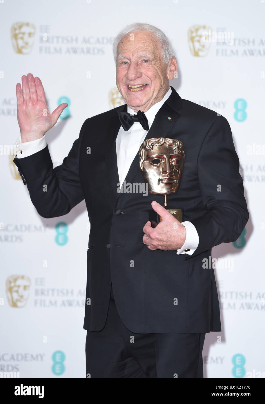 Foto muss Gutgeschrieben © Alpha Presse 079965 12/02/2017 Mel Brooks EE Bafta British Academy Film Awards 2017 Drucksaal in der Royal Albert Hall in London Stockfoto