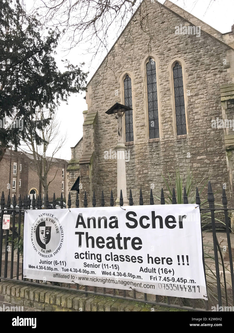 Foto muss Gutgeschrieben © Alpha Presse 066465 26.02.2017, Anna Scher Theater Schauspielschule bei Saint Silas Kirche in Pentonville, Islington, London. Stockfoto