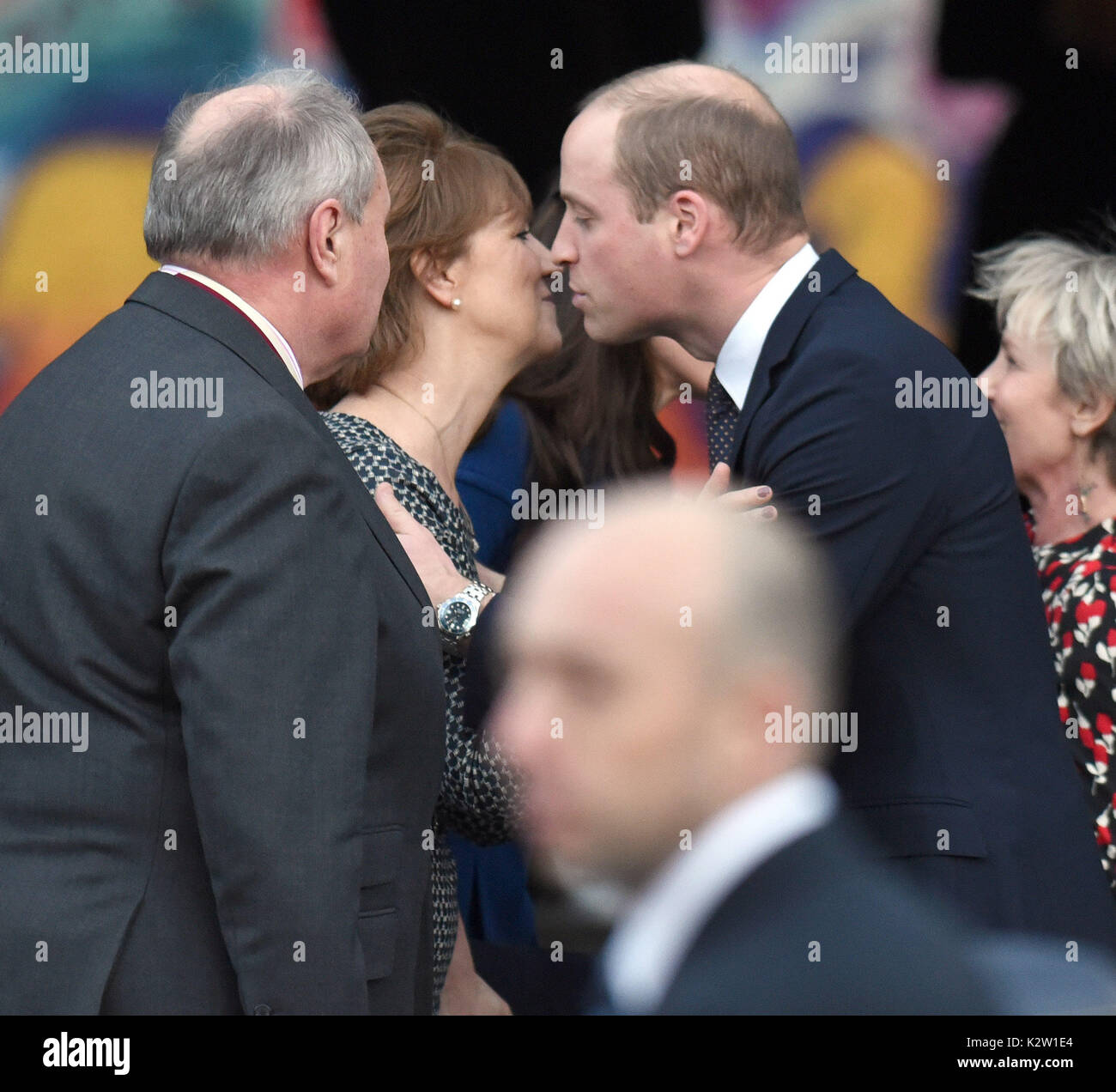 Foto muss Gutgeschrieben © Alpha Presse 079965 11/01/2017 Prinz Wilhelm Herzog von Cambridge und Kate Herzogin von Cambridge Catherine Katherine Middleton besuchen Kind Trauerfall UK Zentrum in Stratford East London Stockfoto