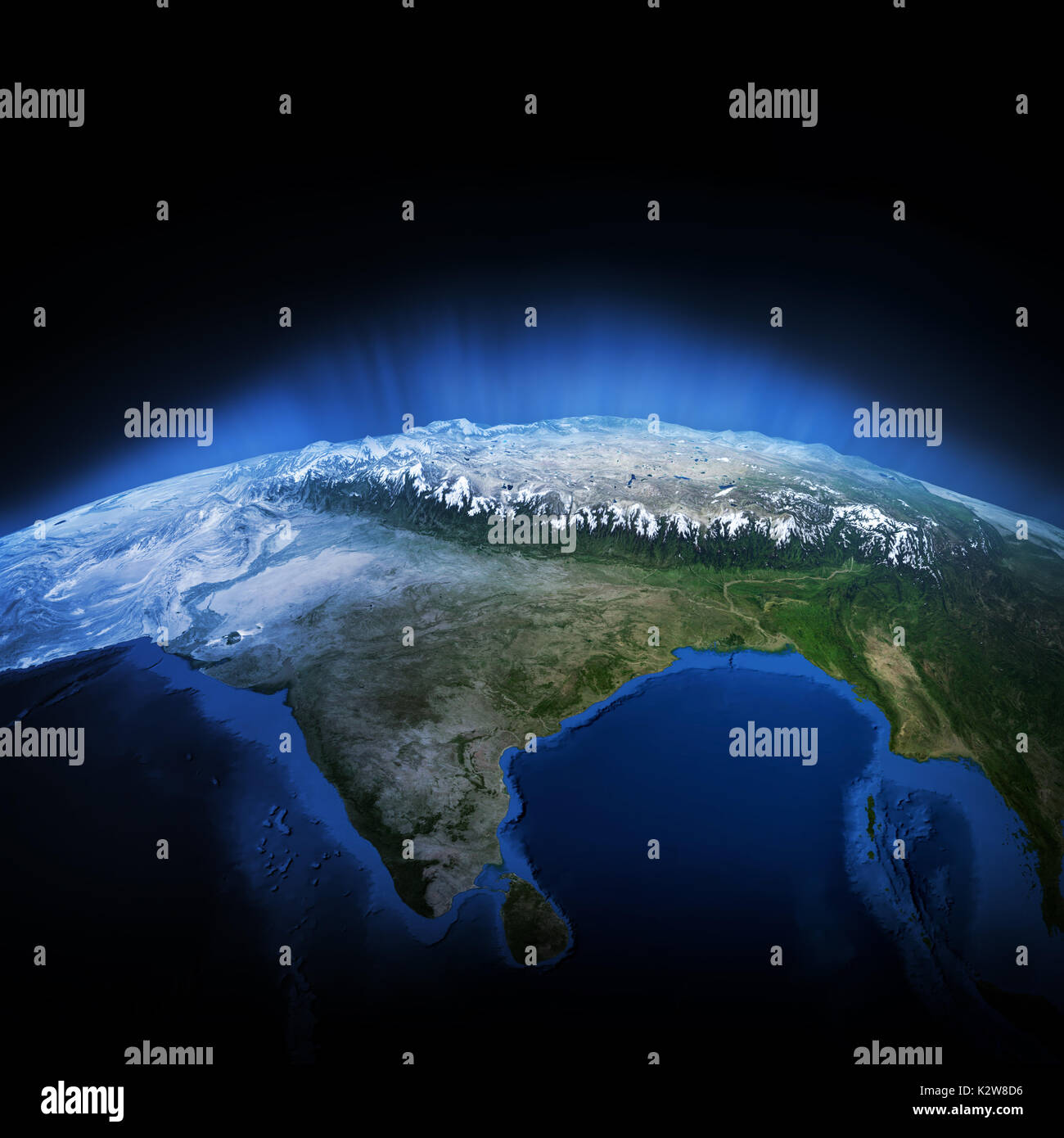Himalaya berge Planet 3D-Rendering Stockfoto