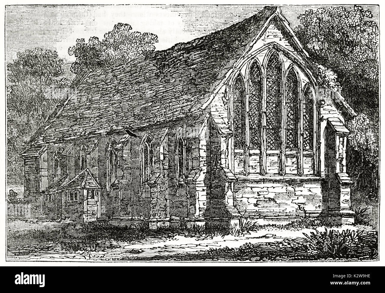 Alte Ansicht der Guidhall Chichester, West Sussex, England. Von unbekannter Autor, auf Penny Magazine, London, 1835 veröffentlicht. Stockfoto