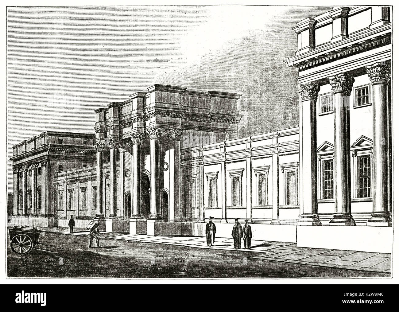 Alte Ansicht von der Universität Oxford Druckerei. Von unbekannter Autor, auf der Penny Magazine, London, 1835 veröffentlicht. Stockfoto
