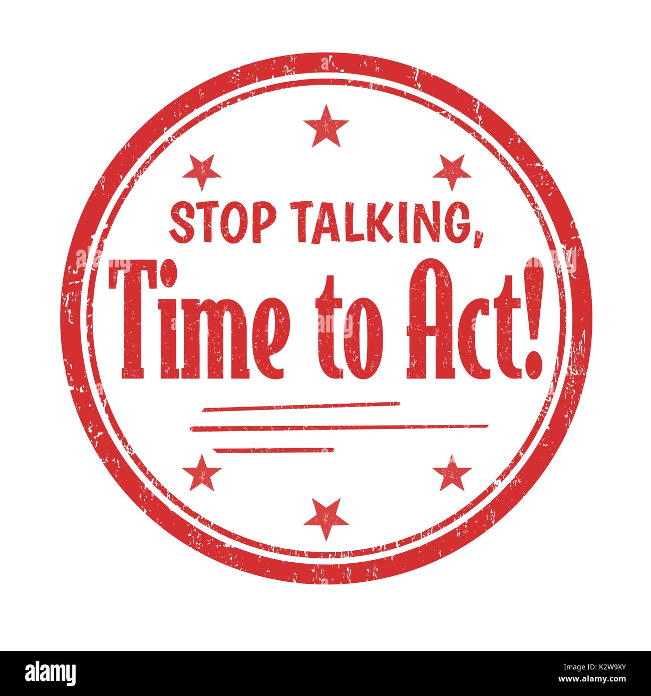Zu reden, Zeit zu handeln Stempelabdruck auf weißen, Vector Illustration grunge Stock Vektor