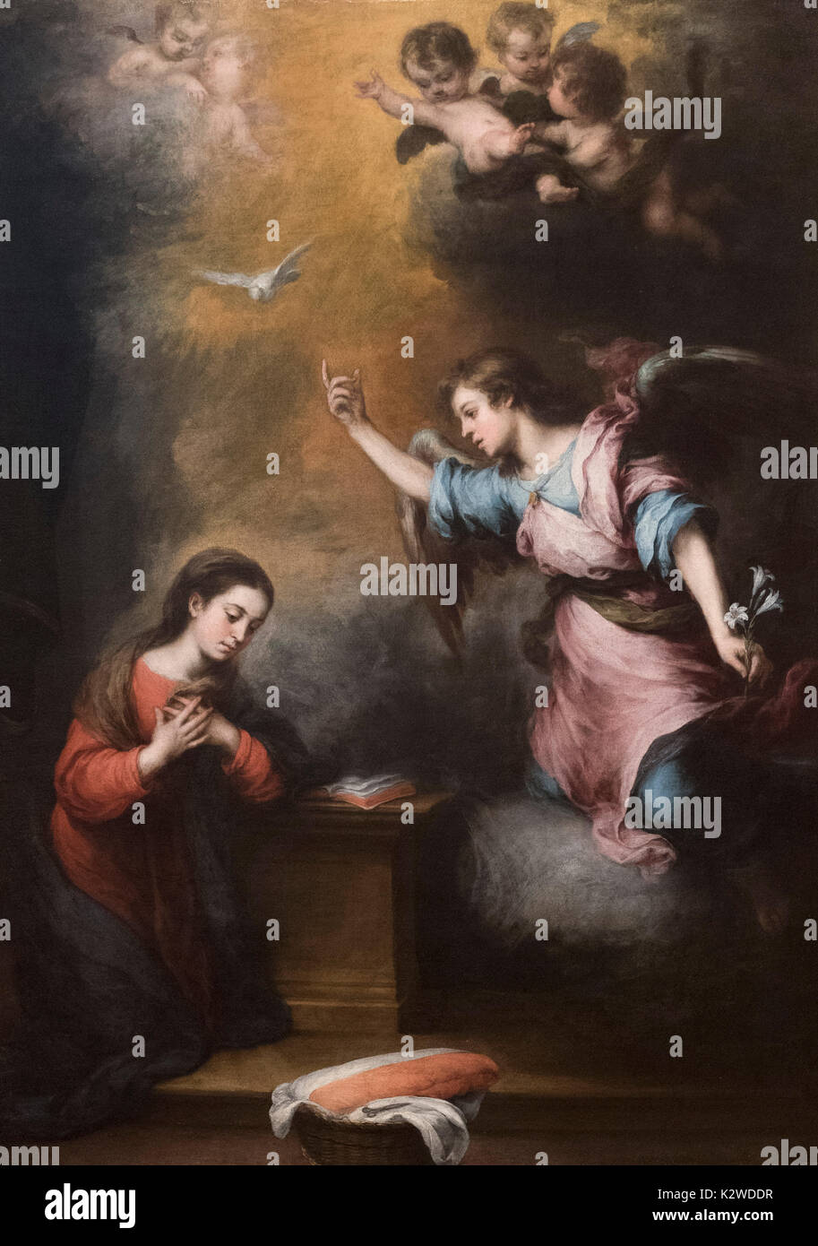 Bartolomé-Esteban Murillo (1617 - 1682),  The Annunciation, ca. 1665-1670. Stockfoto