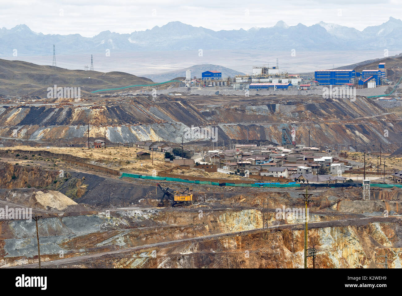 Bergbau Gewinnung im Herzen der Stadt Der "Cerro de Pasco' Stockfoto