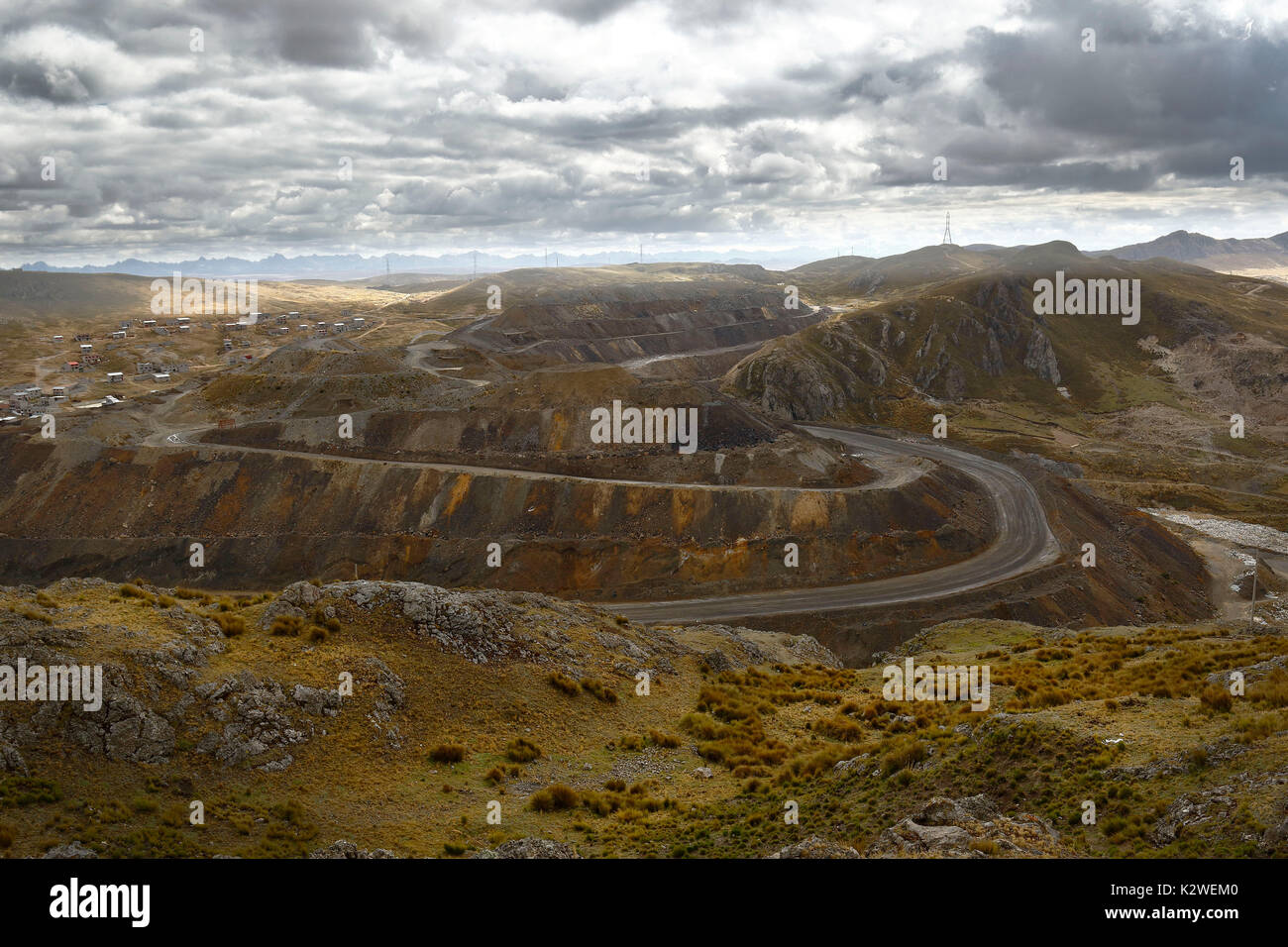 Bergbau Lichtungen im 'Cerro de Pasco' Stockfoto